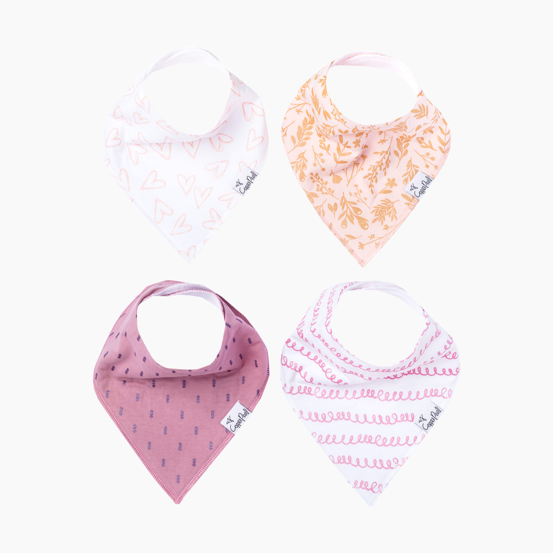  Copper Pearl Baby Bandana Drool Bibs for Drooling and Teething  4 Pack Gift Set Cruise, Soft Set of Cloth Bandana Bibs for Any Baby Girl or  Boy, Cute Registry Ideas for