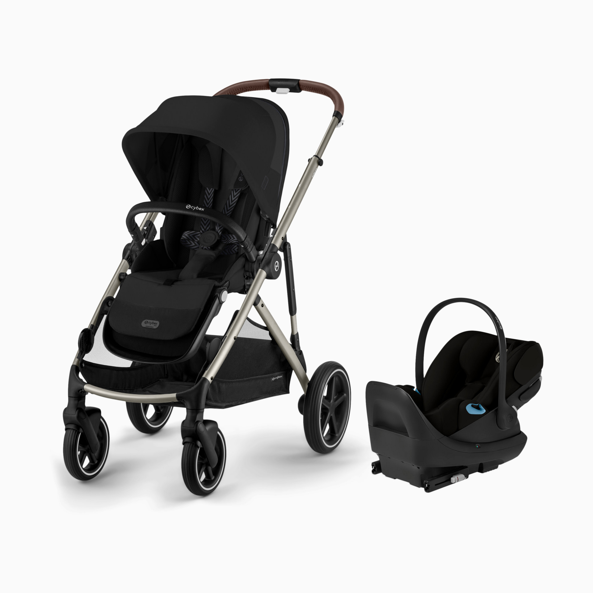 Cybex Gazelle S Stroller + Cloud G Pro Travel System - Black Frame/Moon  Black | Babylist Shop