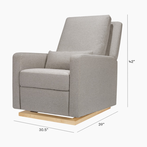 babyletto Sigi Recliner and Glider - Performance Grey Eco-Weave With Light Wood Base.