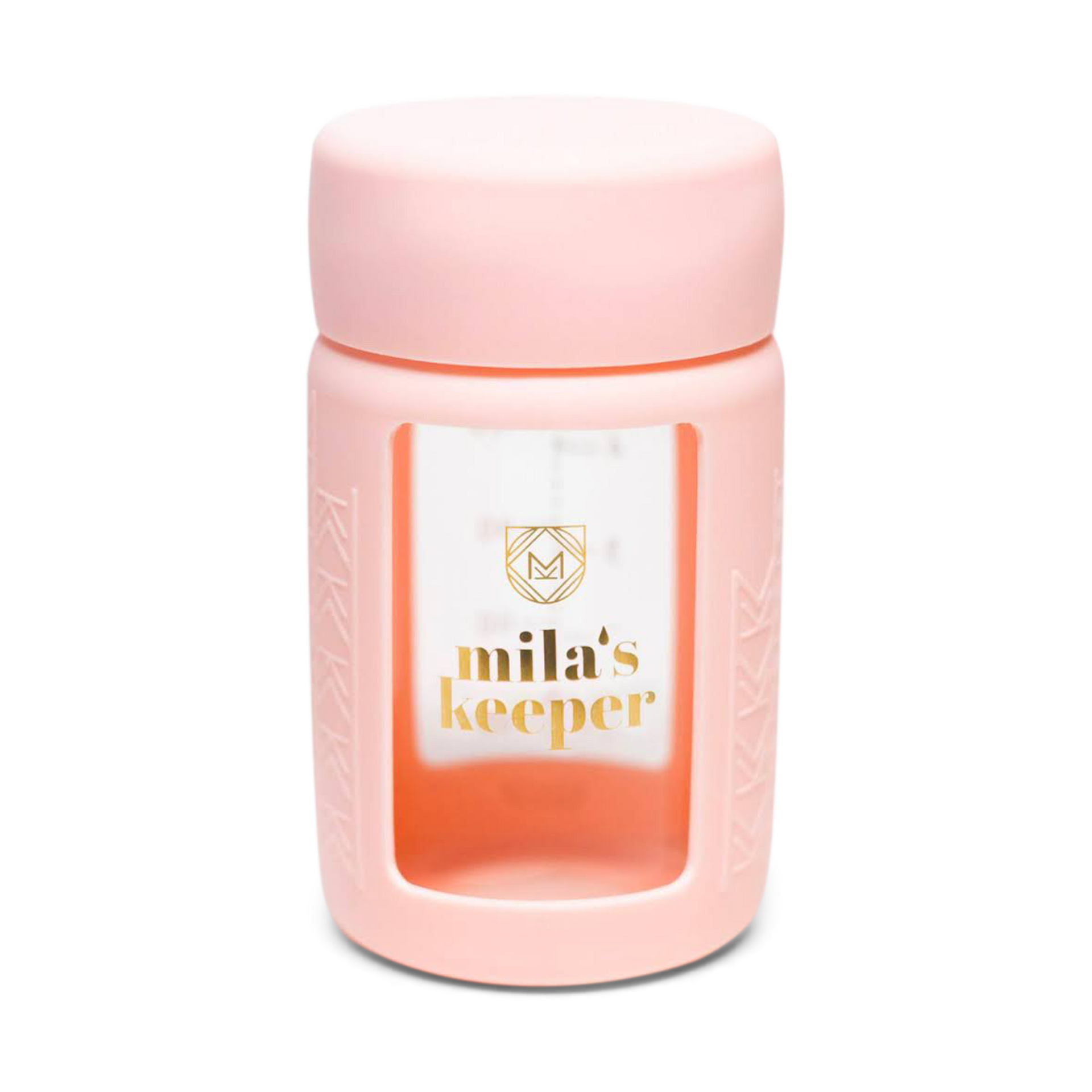 Mila's Keeper Glass Breast Milk Storage Bottles, 2 Pack - Pink Sands, Wide, 2.