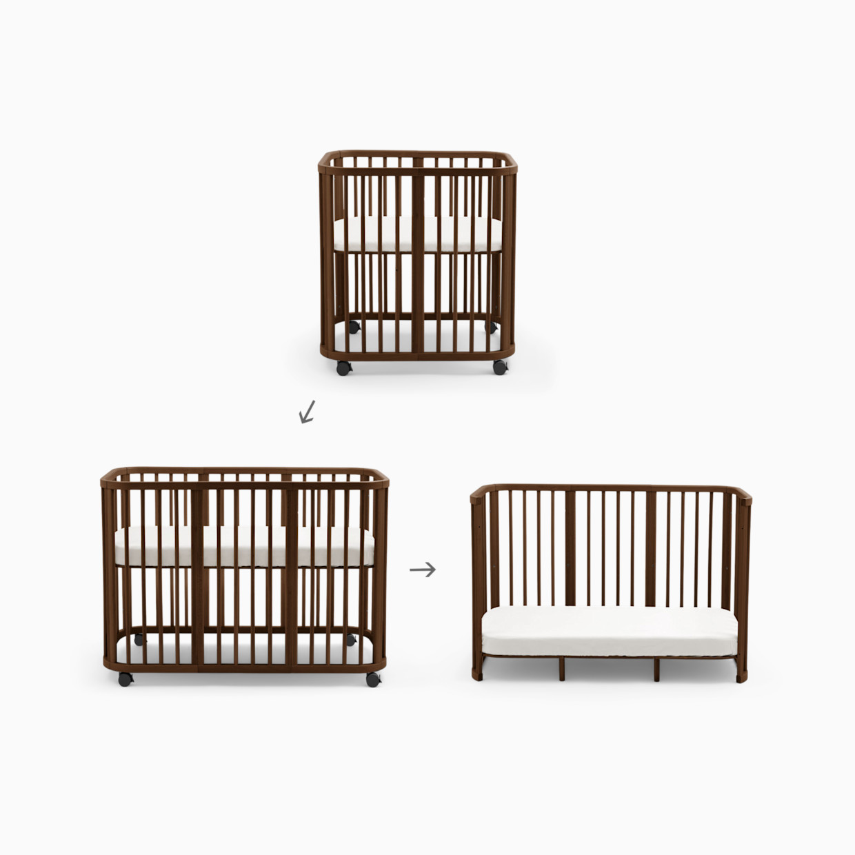 Stokke Nighti 3-in-1 Convertible Crib - Warm Brown.