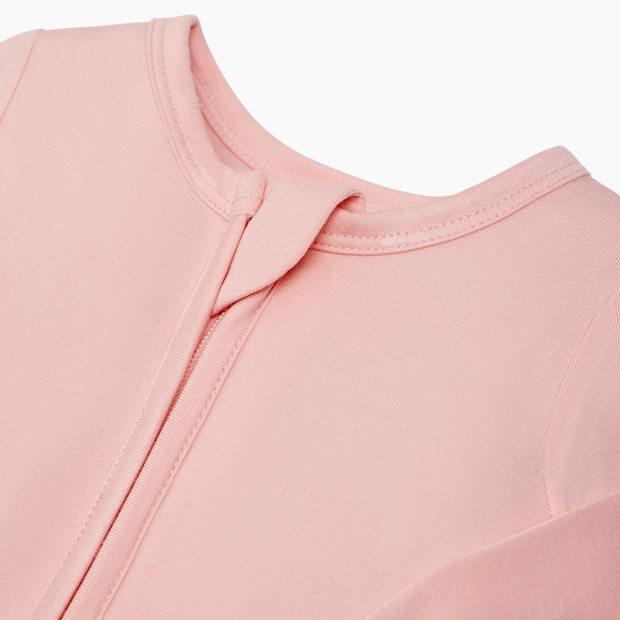 Tiny Kind Bamboo Viscose Solid Zipper Footie - Blush, 0-3 M.