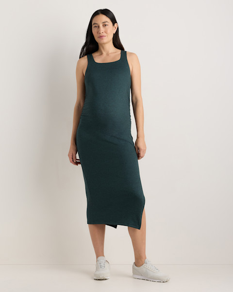 Quince Ultra-Soft Maternity Midi Dress.