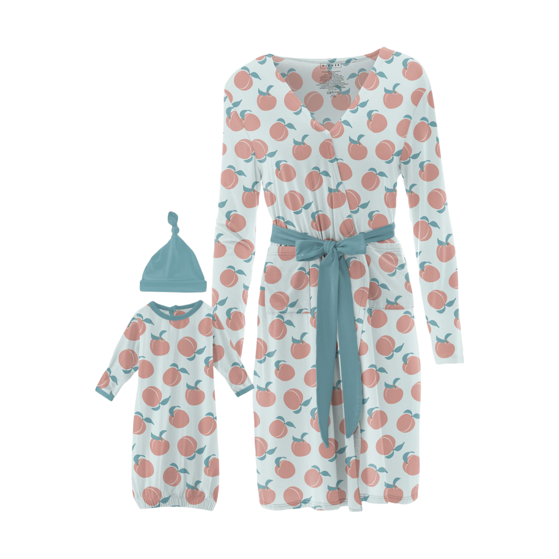 KicKee Pants Women's Print Maternity/Nursing Robe & Layette Gown Set