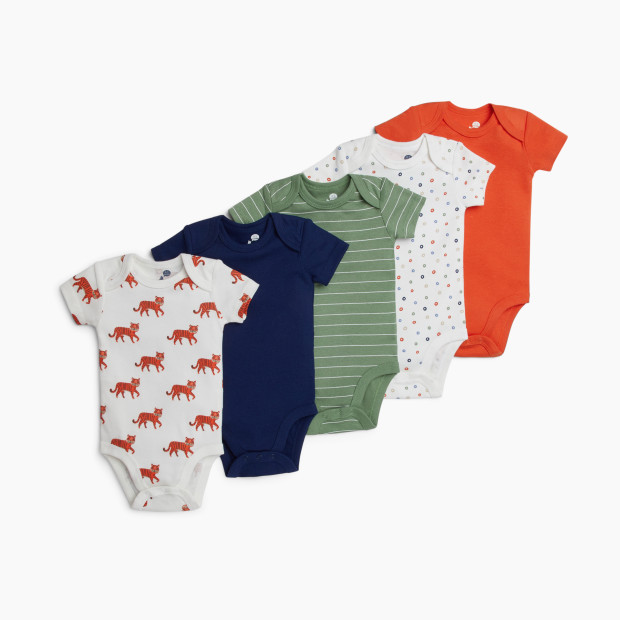Small Story Short Sleeve Bodysuit Printed (5 Pack) - Tiger, 0-3 M ...