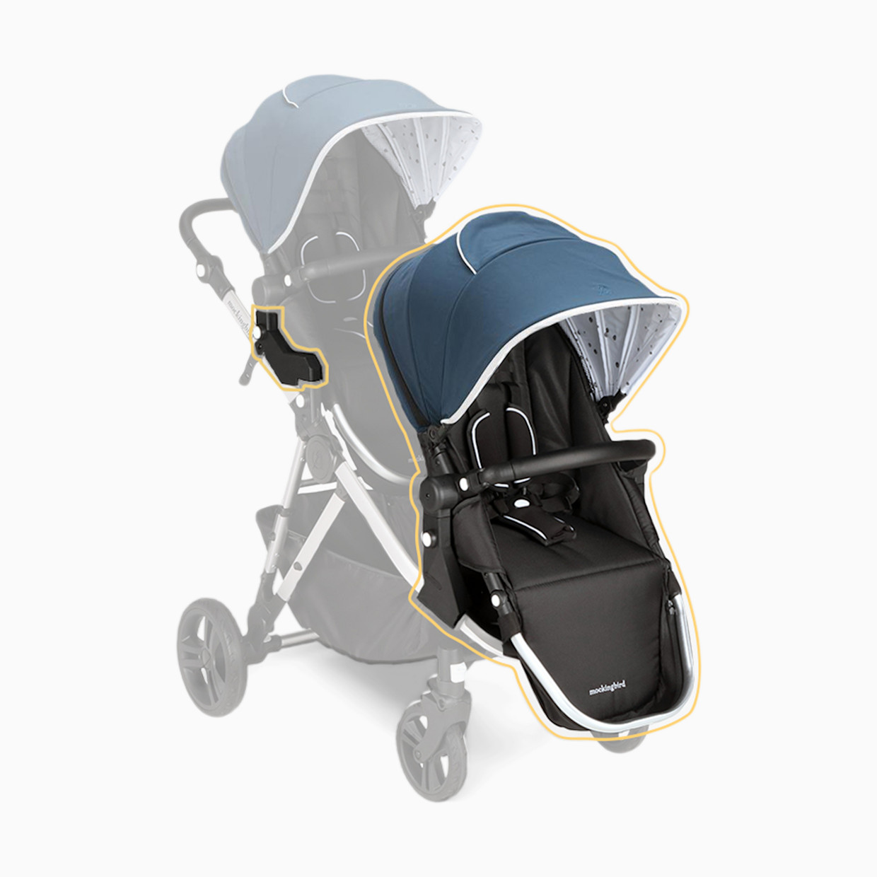 Mockingbird 2nd Seat Kit 2.0 - Sea/Watercolor Canopy With Black Leather (2020).