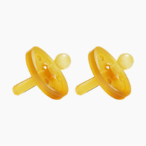 Natursutten Pacifiers 0-6 Months - 2-Pack Original Shield Round Nipple Natural Rubber Safe & Soft BPA-Free Pacifier for Breastfeeding Babies - Newborn Pacifiers Made in Italy