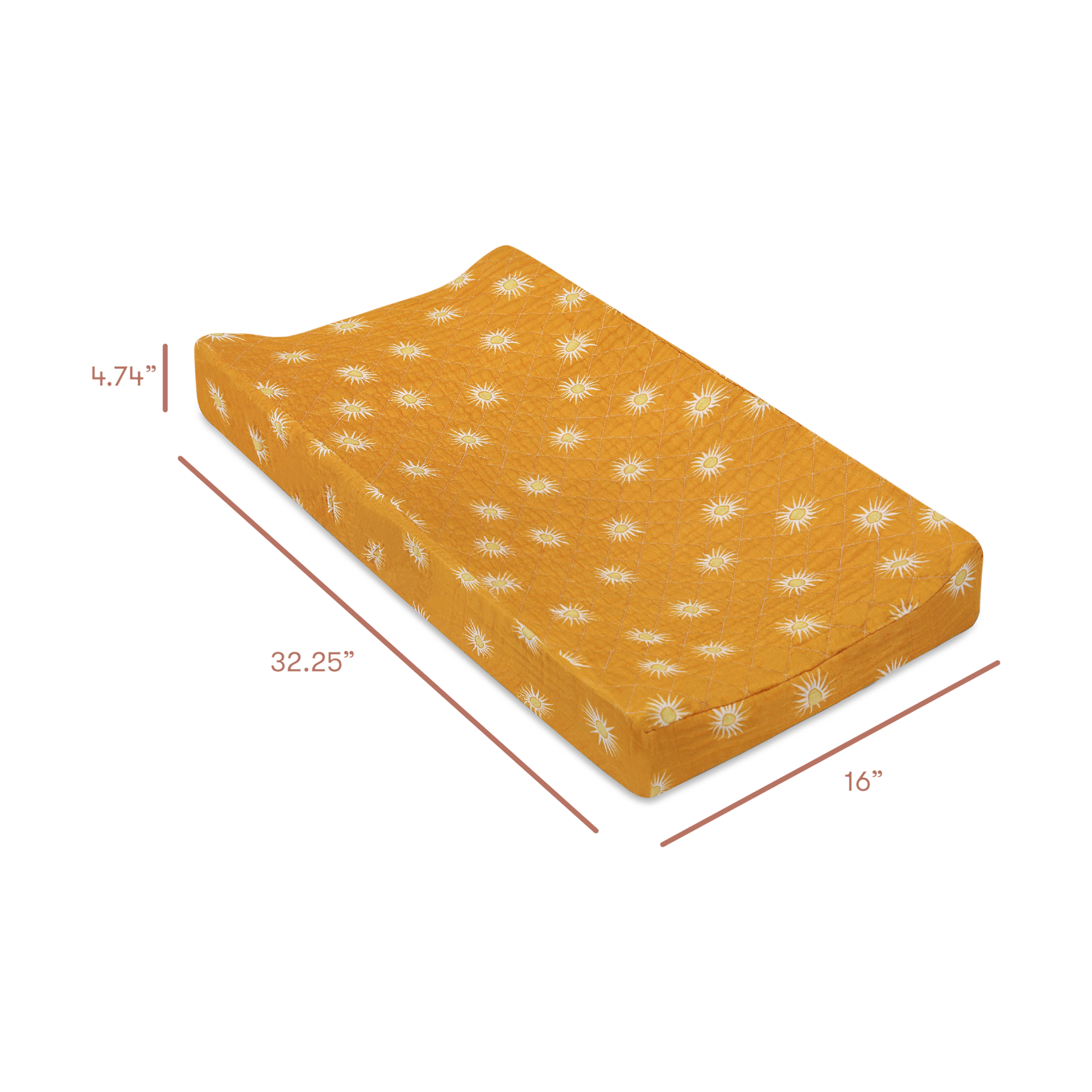 babyletto Quilted Changing Pad Cover in GOTS Certified Organic Muslin