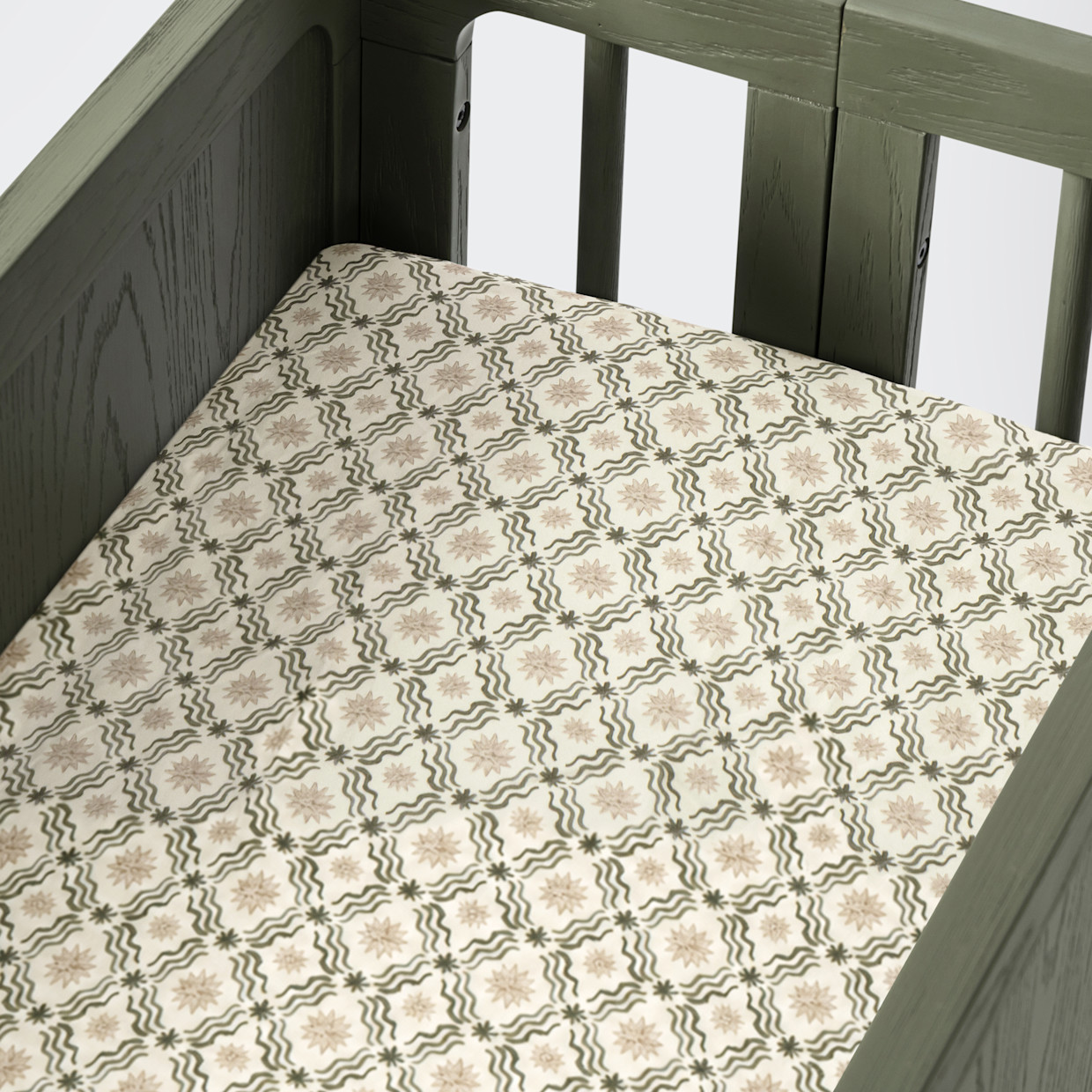 babyletto All-Stages Organic Brushed Cotton Bassinet Sheet - Juniper Star.