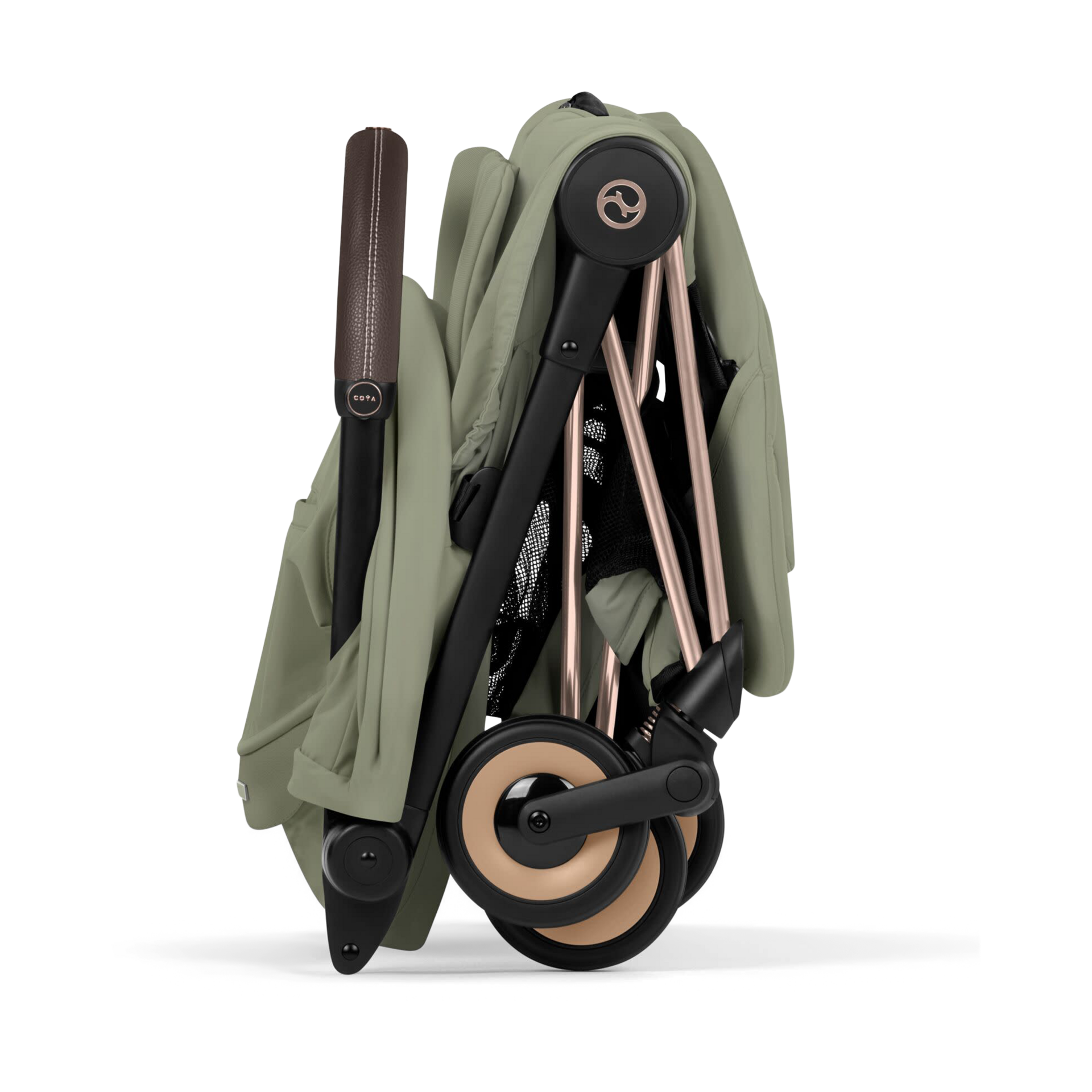 Cybex COYA Stroller - Style Collection - Rose Gold Frame/Sage Green Lux Seat.