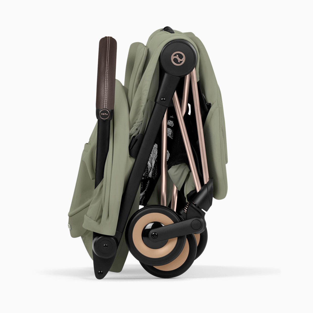 Cybex COYA Stroller - Style Collection - Rose Gold Frame/Sage Green Lux Seat.