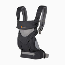Ergobaby 360 All-Position Baby Carrier with Lumbar Support (12lbs - 45lbs) - Premium Cotton Toddler Carrier - Soft Air Mesh Fabric - Carbon Grey