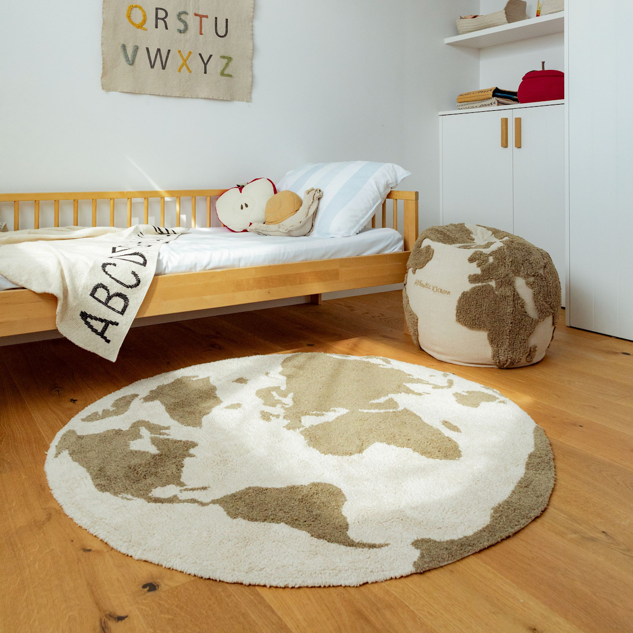 Lorena Canals World Map RugCycled Washable Rug.