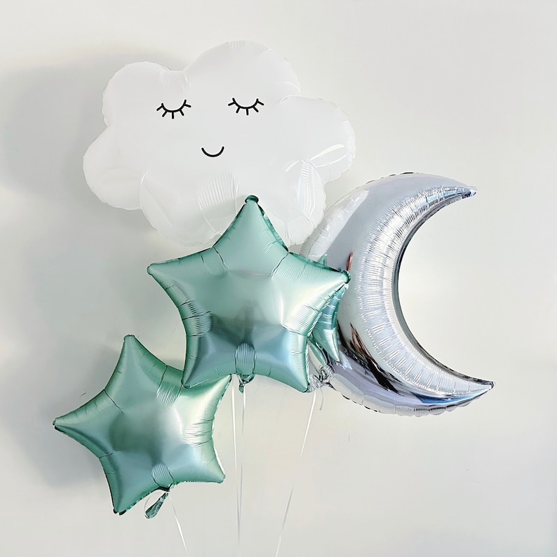  Moon, Stars and Cloud Balloons Set.