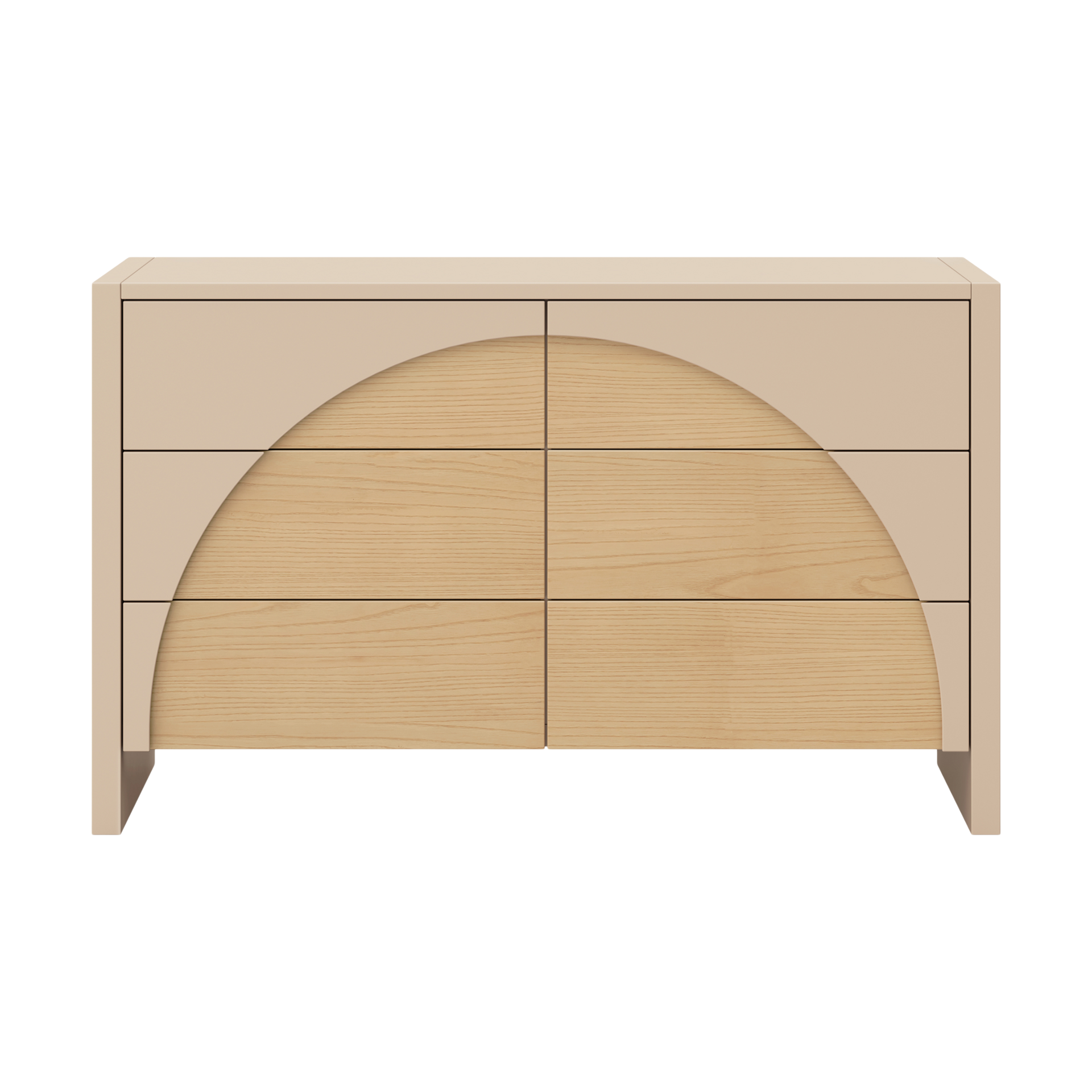 babyletto Moab 6-Drawer Assembled Dresser - Taupe/Ash.