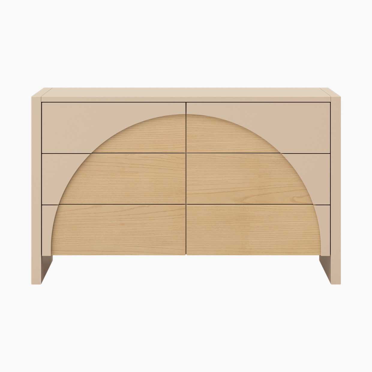 babyletto Moab 6-Drawer Assembled Dresser - Taupe/Ash.