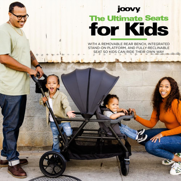 Joovy Caboose RS Premium Sit And Stand Double Stroller - Jet.