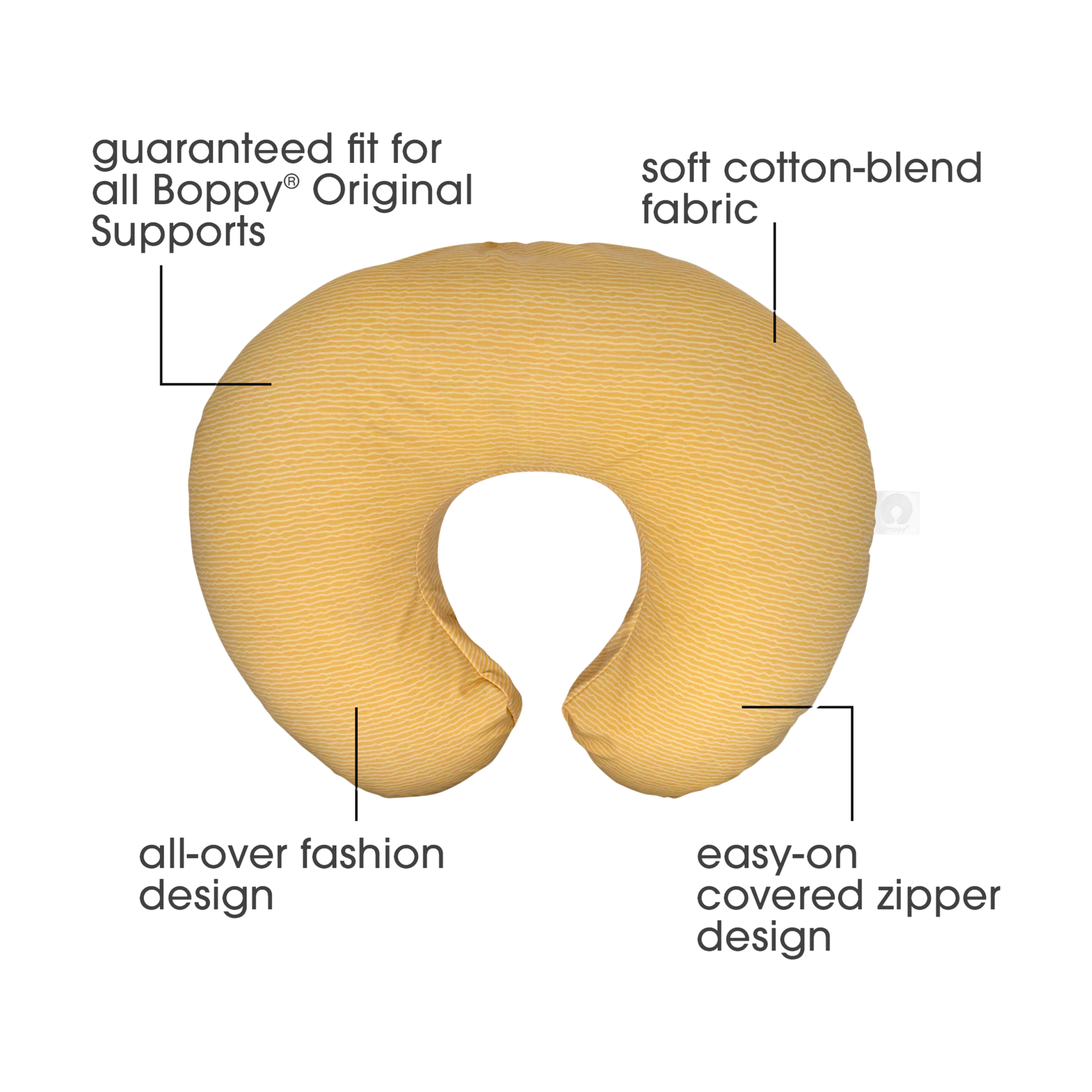 Boppy Original Nursing Pillow Cover Ochre Striated Babylist Shop
