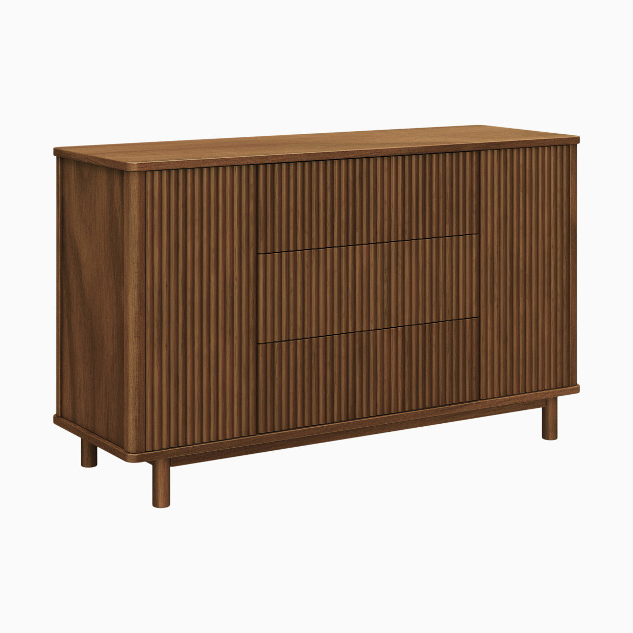 babyletto Pogo Tambour Assembled Dresser - Natural Walnut.