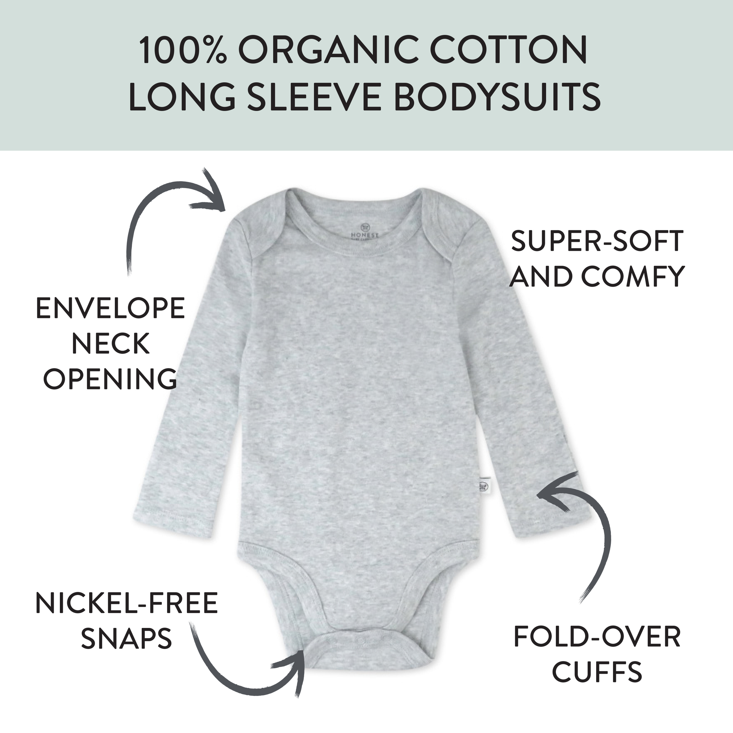 Honest Baby Clothing 10Pack Organic Cotton Long Sleeve Bodysuits