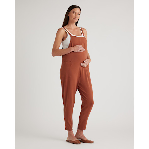 Quince Organic Cotton Maternity Overalls.