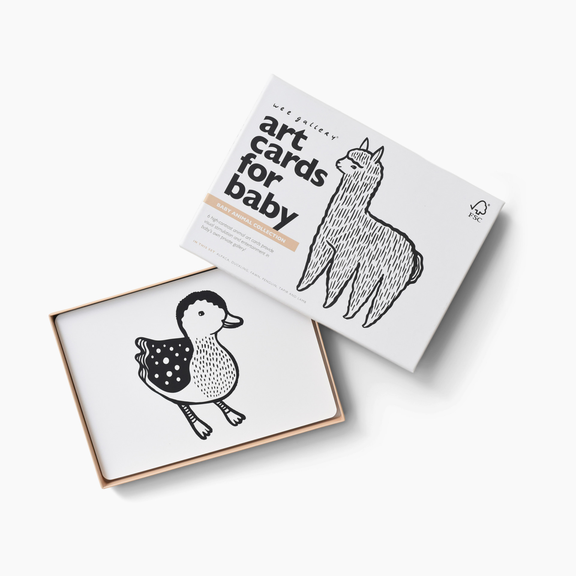 Wee Gallery Art Cards for Baby - Baby Animals