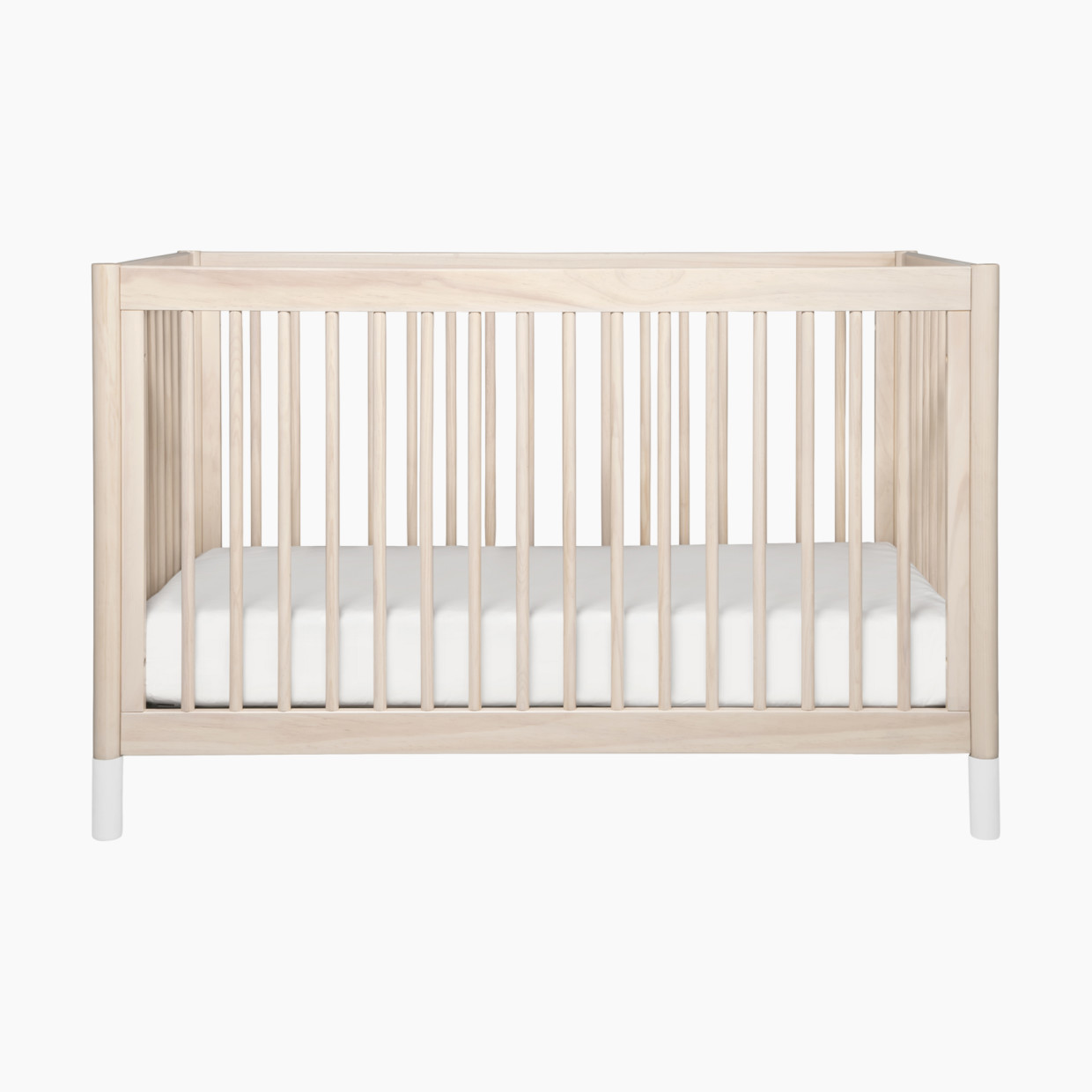 babyletto Gelato 4-in-1 Convertible Crib with Toddler Bed Conversion Kit - Washed Natural/White.