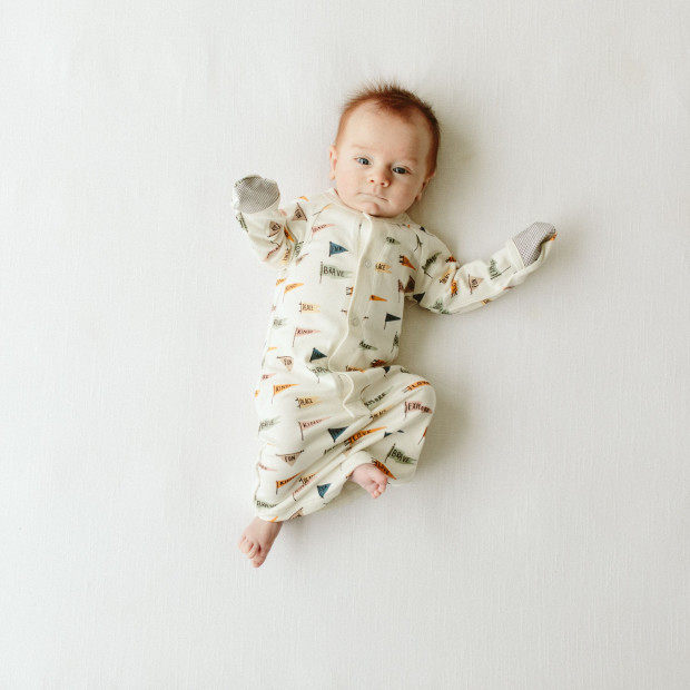 Goumi Kids 24hr Convertible Sleeper Baby Gown - Affirmations, 0-3 M.