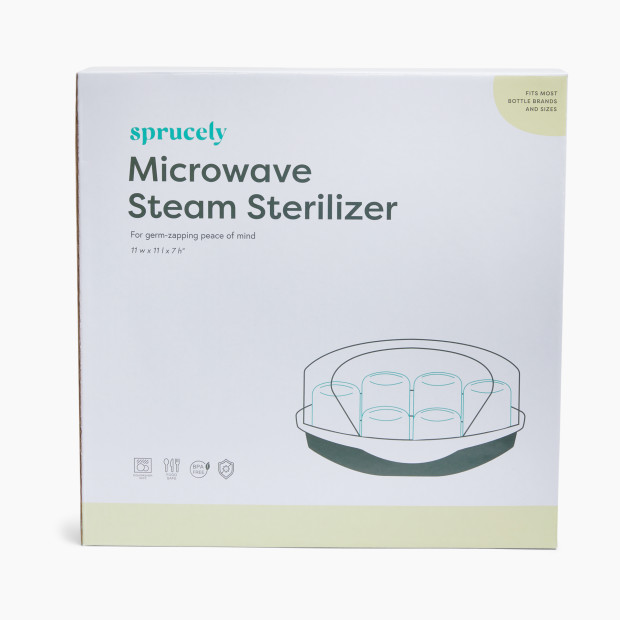 Sprucely Microwave Steam Sterilizer - White/Sage.