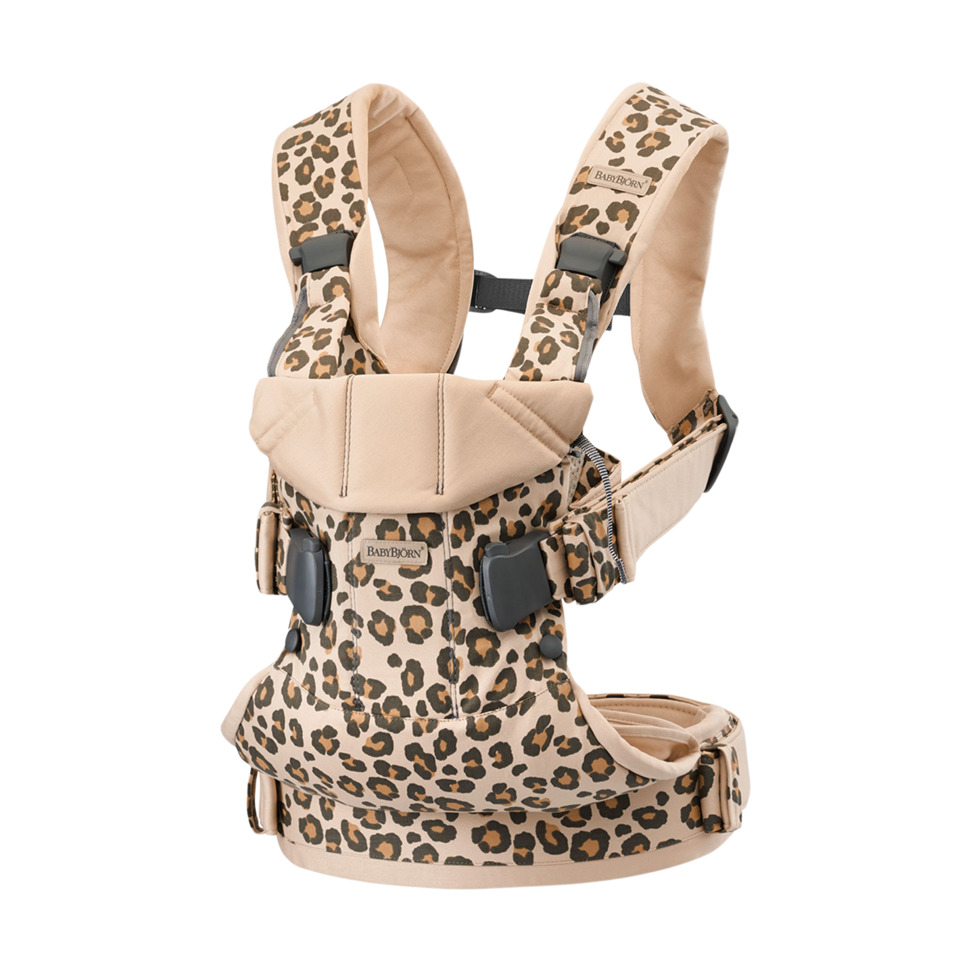 BabyBjörn Baby Carrier One, Cotton, Beige/Leopard