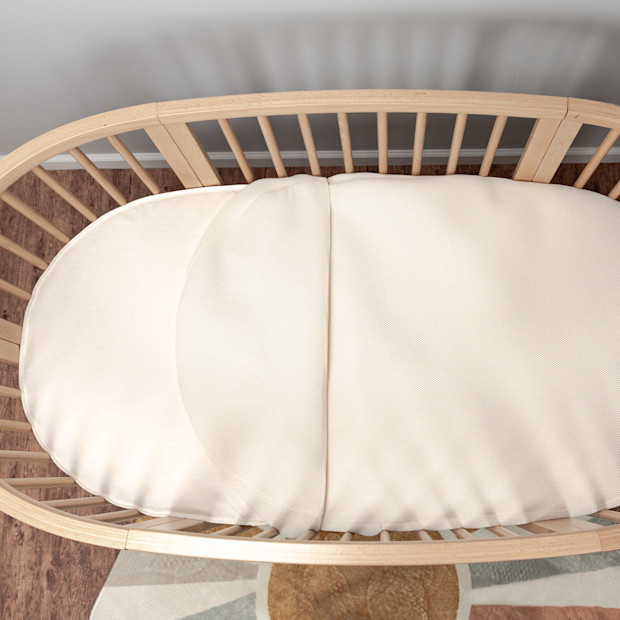 Naturepedic Organic Breathable Oval Crib Mattress and Cover (For Stokke Sleepi Bed).