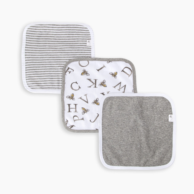 Burt's Bees Baby Organic Washcloth Bundle (6 Pack) - Grey.
