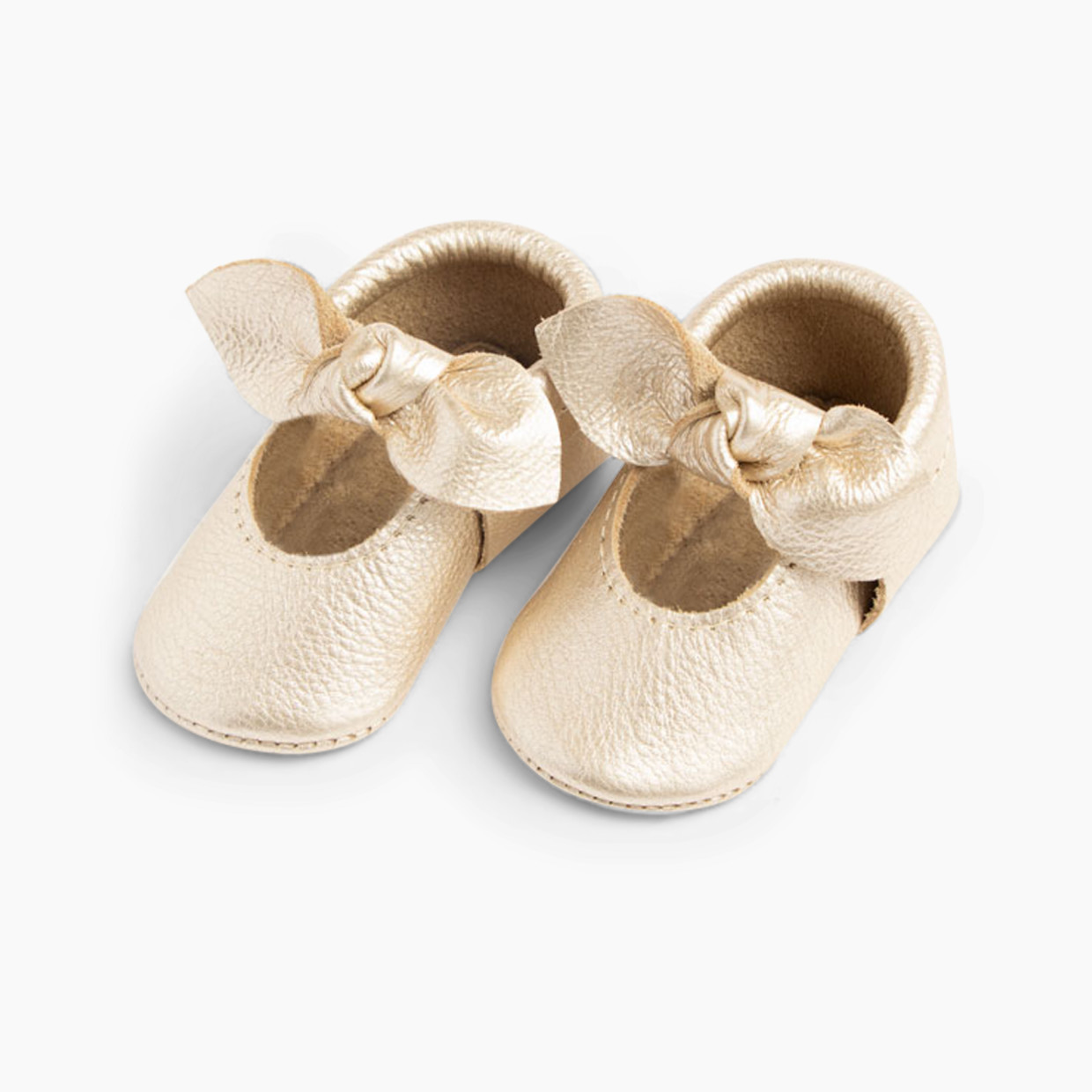 Freshly Picked Knotted Bow Moccasins - Platinum, 1.
