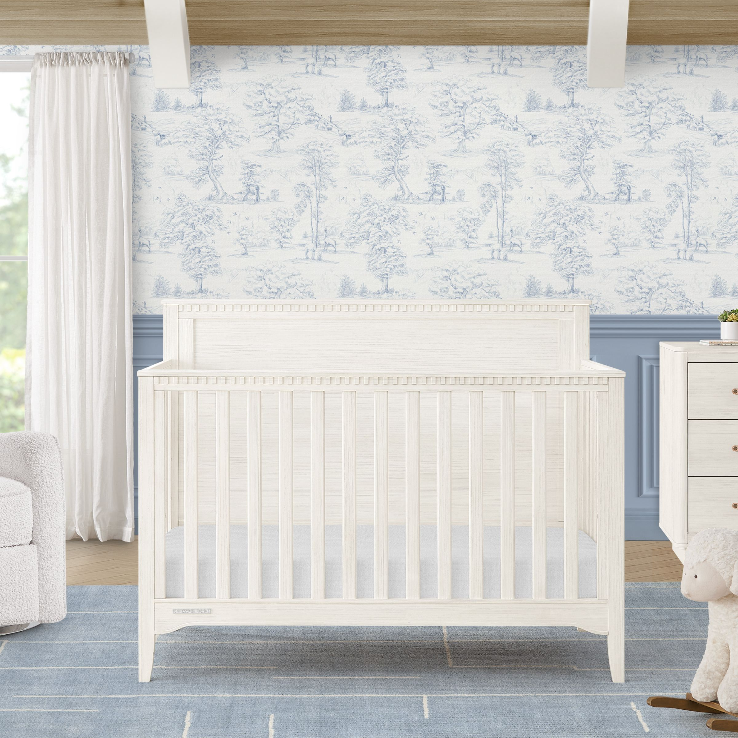 Delta Children Kendall 6-in-1 Convertible Crib - Antique White.