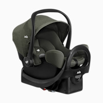 Joie Rue Lightweight Infant Car Seat & Anti-Rebound Base –Side-Impact Protection, 5-Point Harness, and UPF 50+ Canopy for Newborns and Infants (Evergreen)