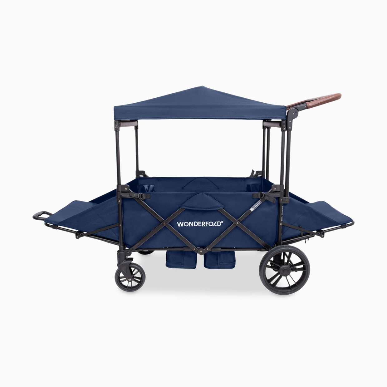WonderFold Wagon Push & Pull Double Stroller Wagon - Navy.