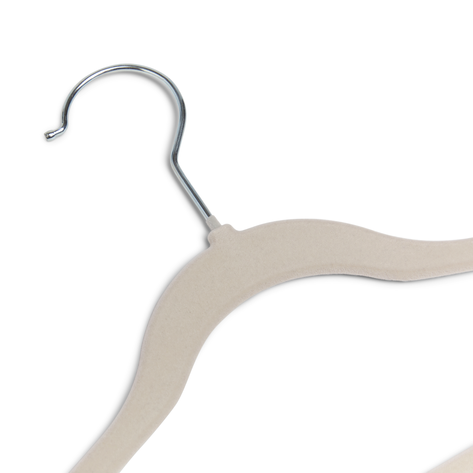 Sprucely Non-Slip Velvet Hangers - Oat, 20.