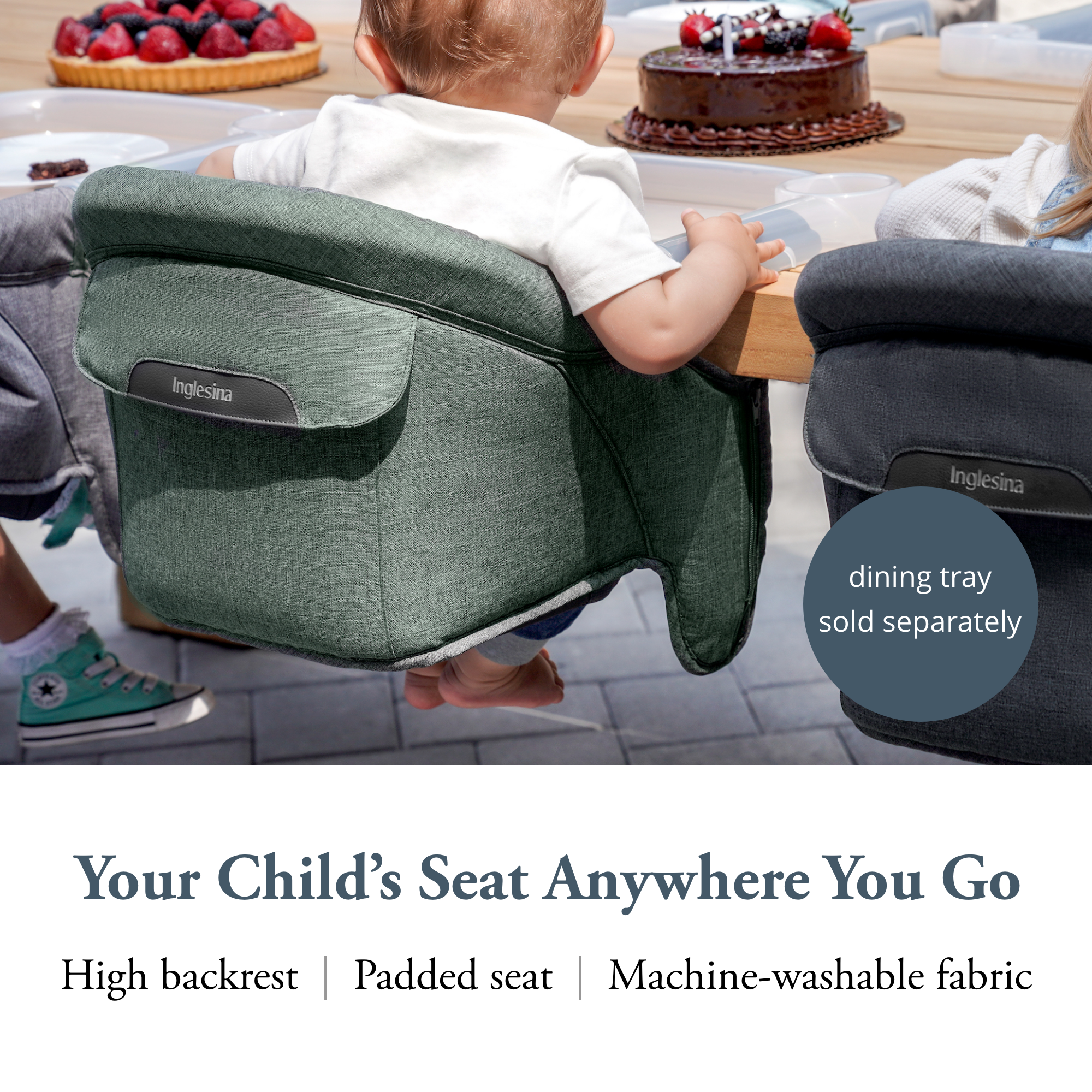 Inglesina Fast Table Chair - Pine Green Melange.