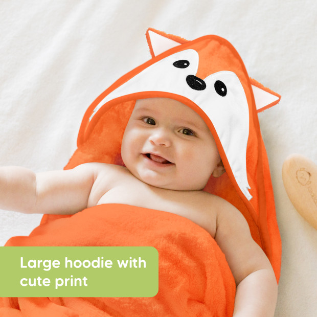 KeaBabies Cuddle Bamboo Viscose Hooded Towel - Fox.