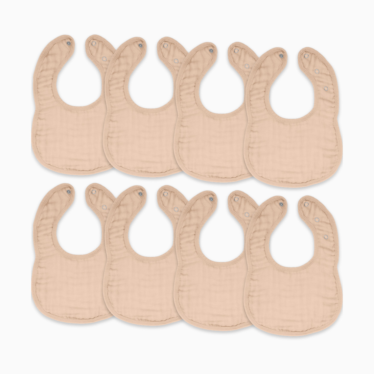 Comfy Cubs Muslin Bibs with Adjustable Snaps (8 Pack) - Blush, 8.