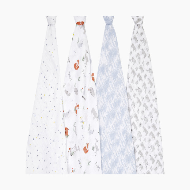 Aden + Anais Cotton Muslin Swaddle 4-Pack - Naturally.