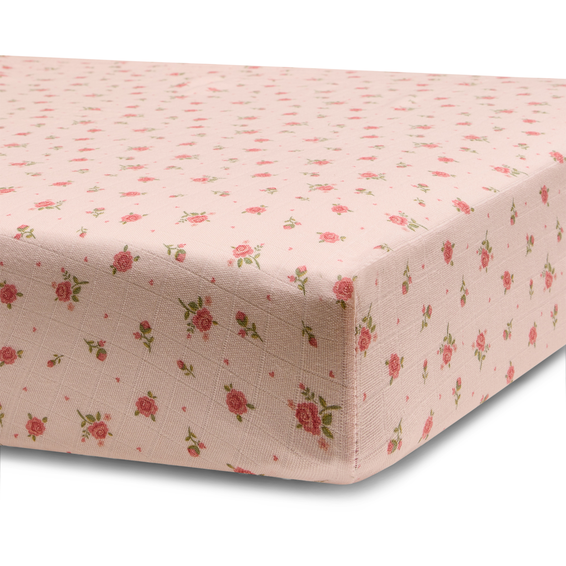 Tiny Kind Organic Cotton Muslin Crib Sheet - Little Roses.