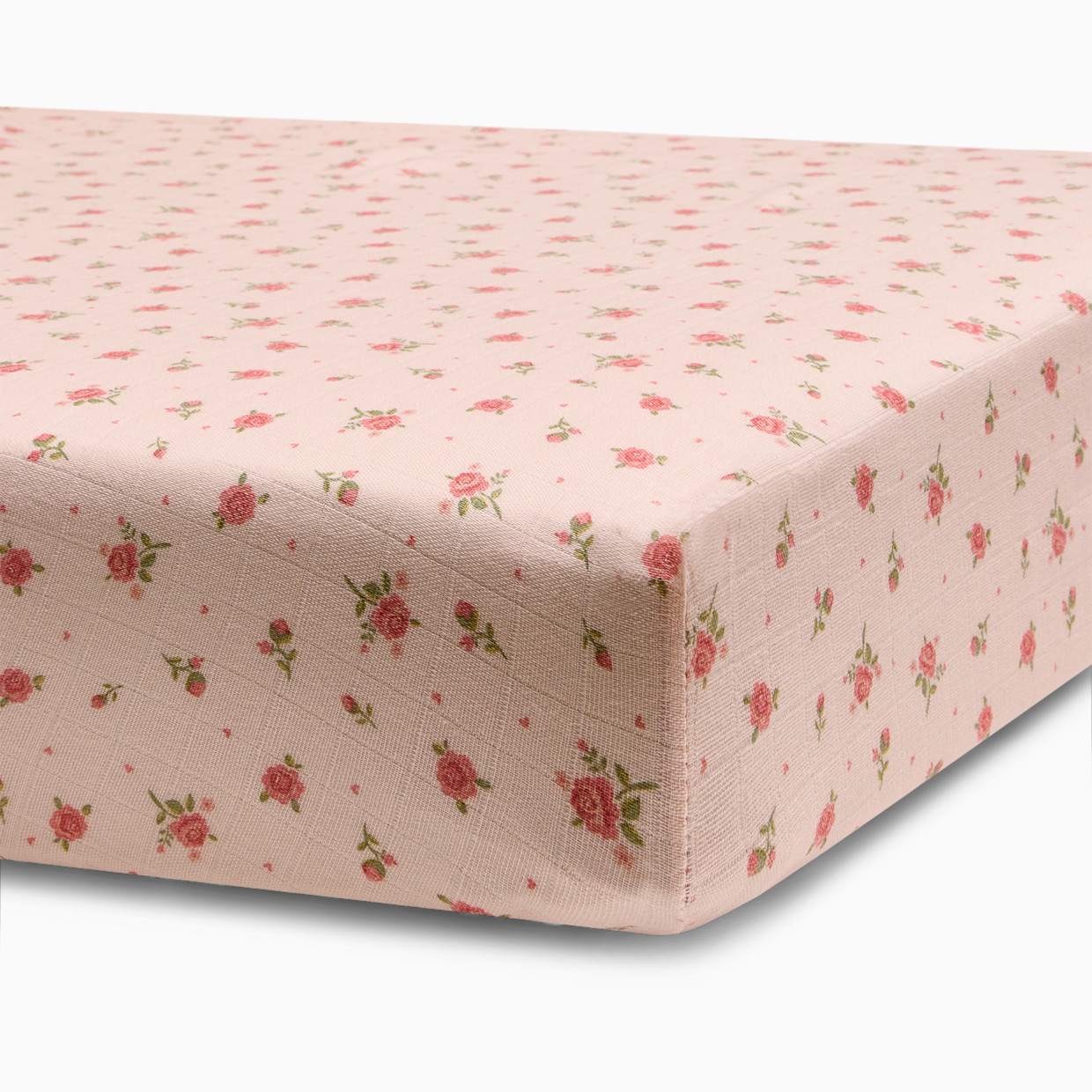 Tiny Kind Organic Cotton Muslin Crib Sheet - Little Roses.