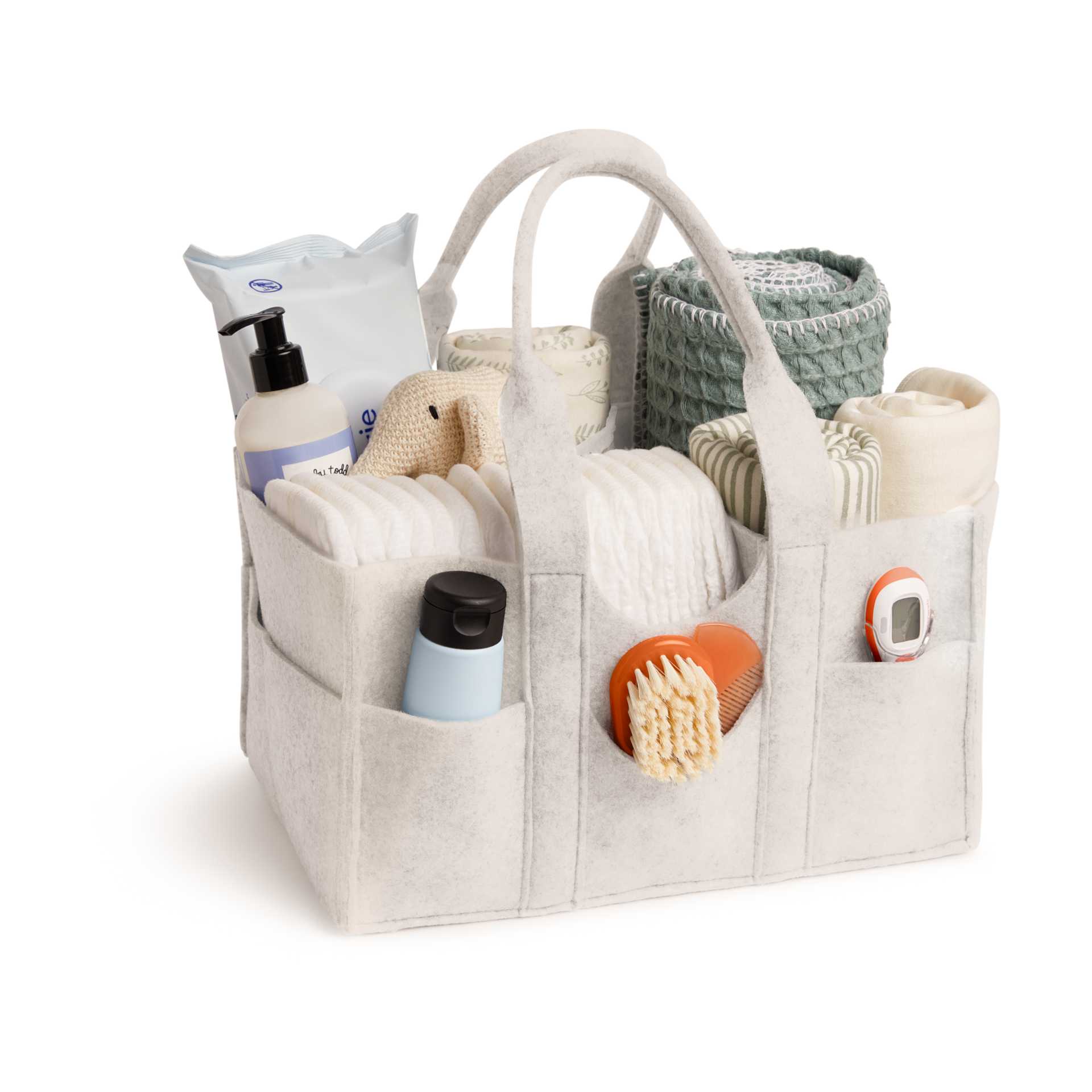 Sprucely Felt Diaper Caddy - Heather Ivory, Medium.