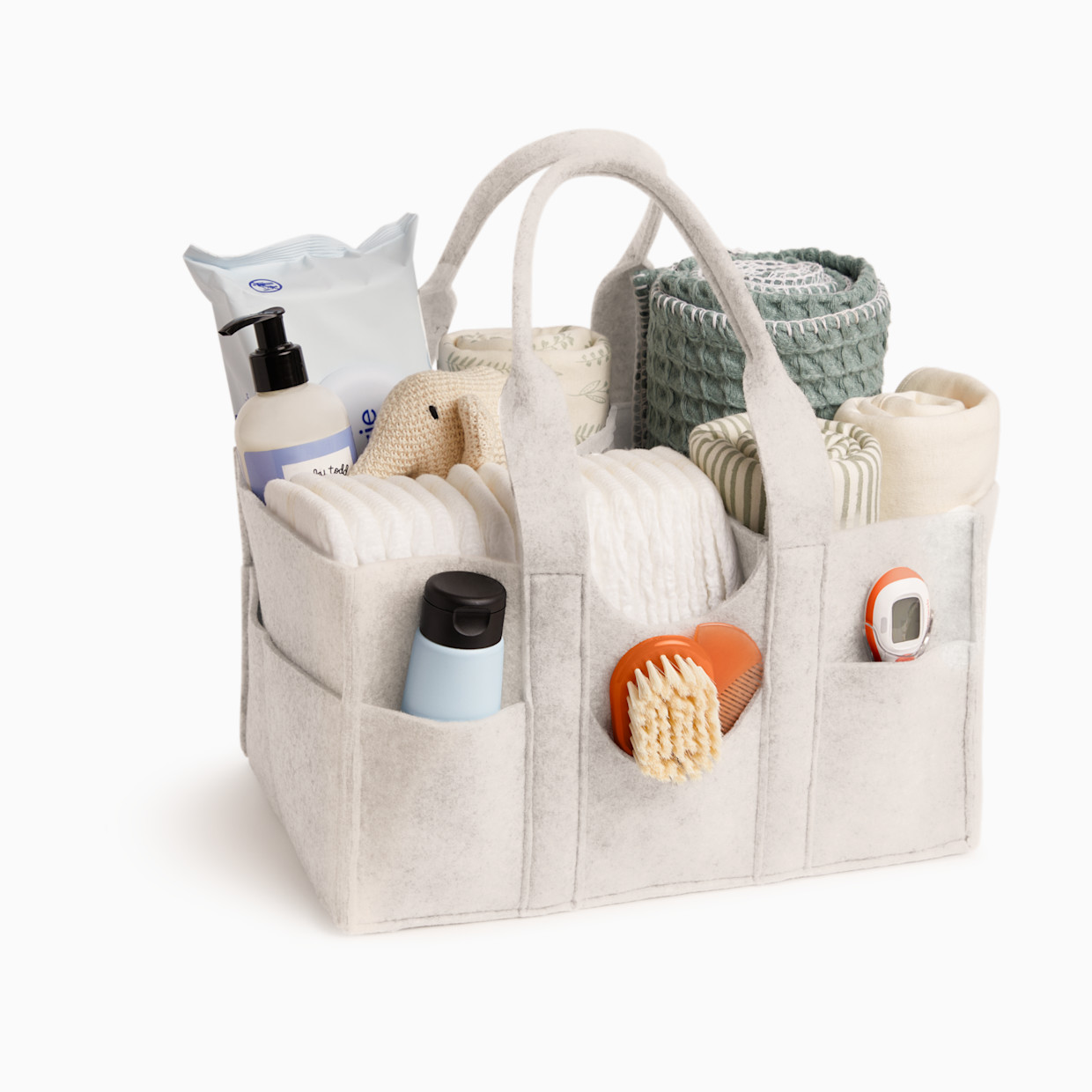 Sprucely Felt Diaper Caddy - Heather Ivory, Medium.