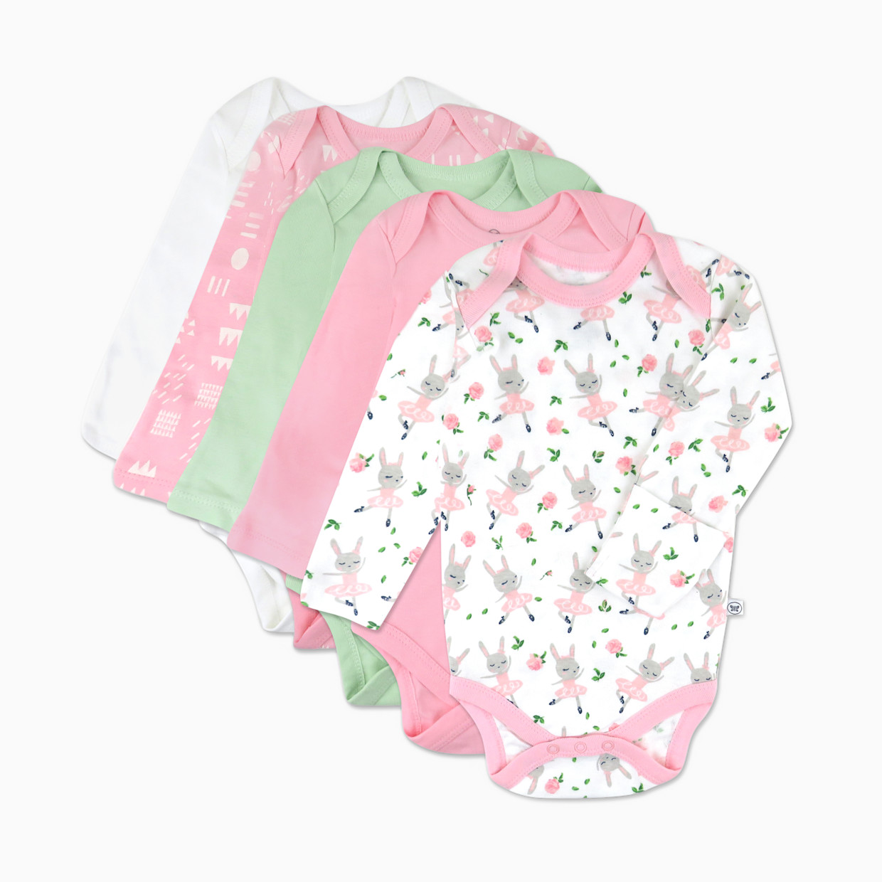 Honest Baby Clothing 5-Pack Organic Cotton Long Sleeve Bodysuit - Tutu Cute, 0-3 M.