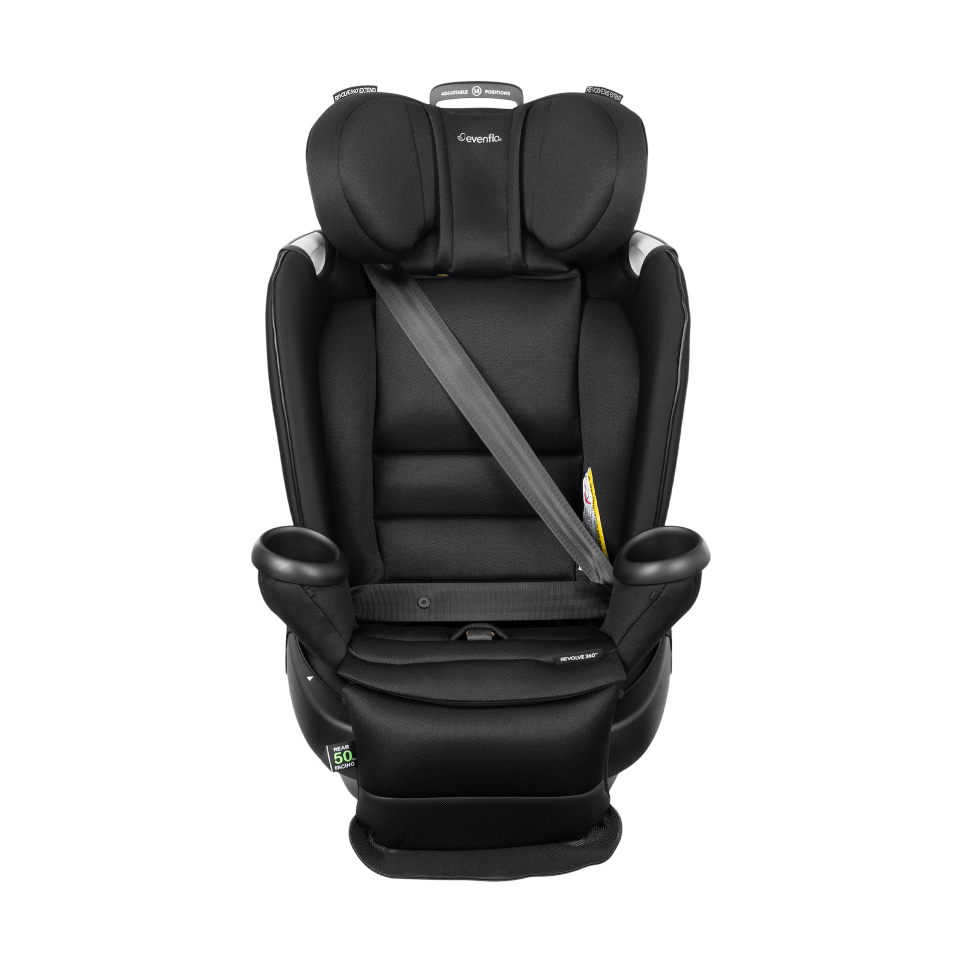 Evenflo Gold Revolve360 Extend All-in-One Rotational Car Seat with SensorSafe - Onyx.