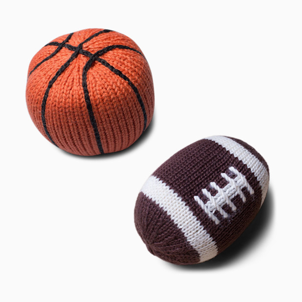 Estella Organic Cotton Handmade Sports Baby Rattle Bundle.