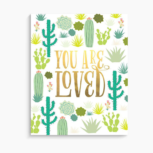 Lucy Darling Art Print - Cactus Garden Gold White, 8" X 10".