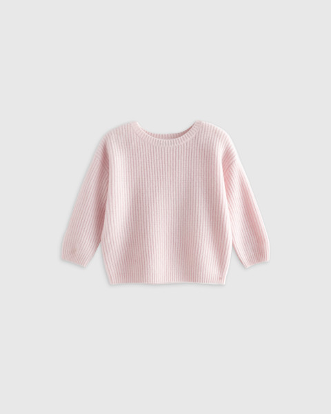 Quince Mongolian Cashmere Fisherman Tunic Sweater - Baby in Minimal Pink.